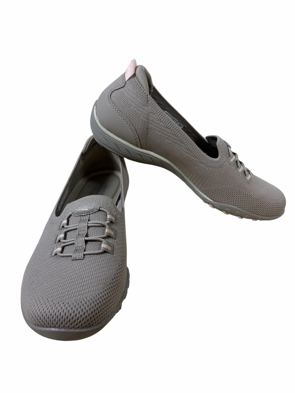 Skechers Breathe-Easy Feeling Sweet Taupe Knit Relaxed Fit Slip On Sneakers 9